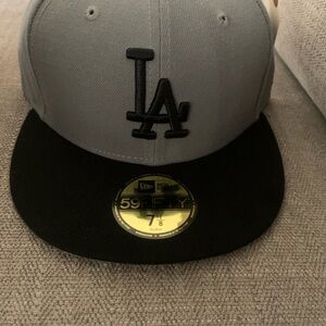 New Era Gray and Black Dodgers Cap